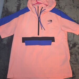 The North Face Extreme Wind Shirt Men's M Climb Walk Hooded 1/2 Zip NF0A4AM3